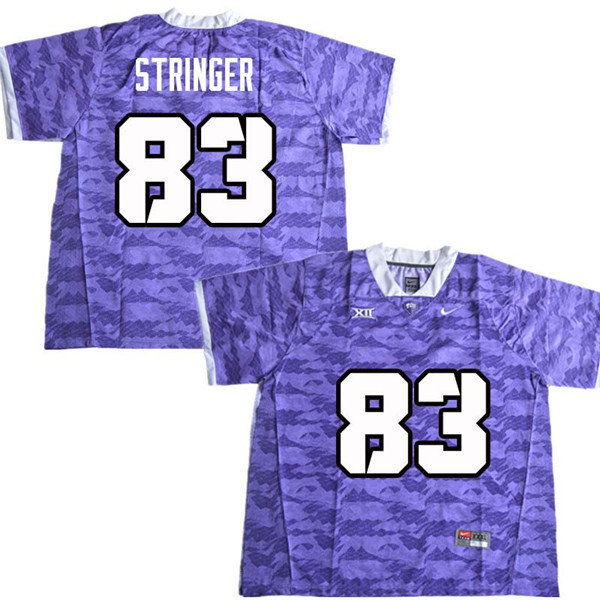 Men #83 Brady Stringer TCU Horned Frogs College Football Jerseys Sale-Purple